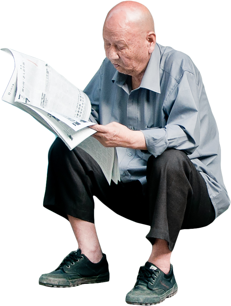 Elderly Entourage - Sitting (1200x1500), Png Download