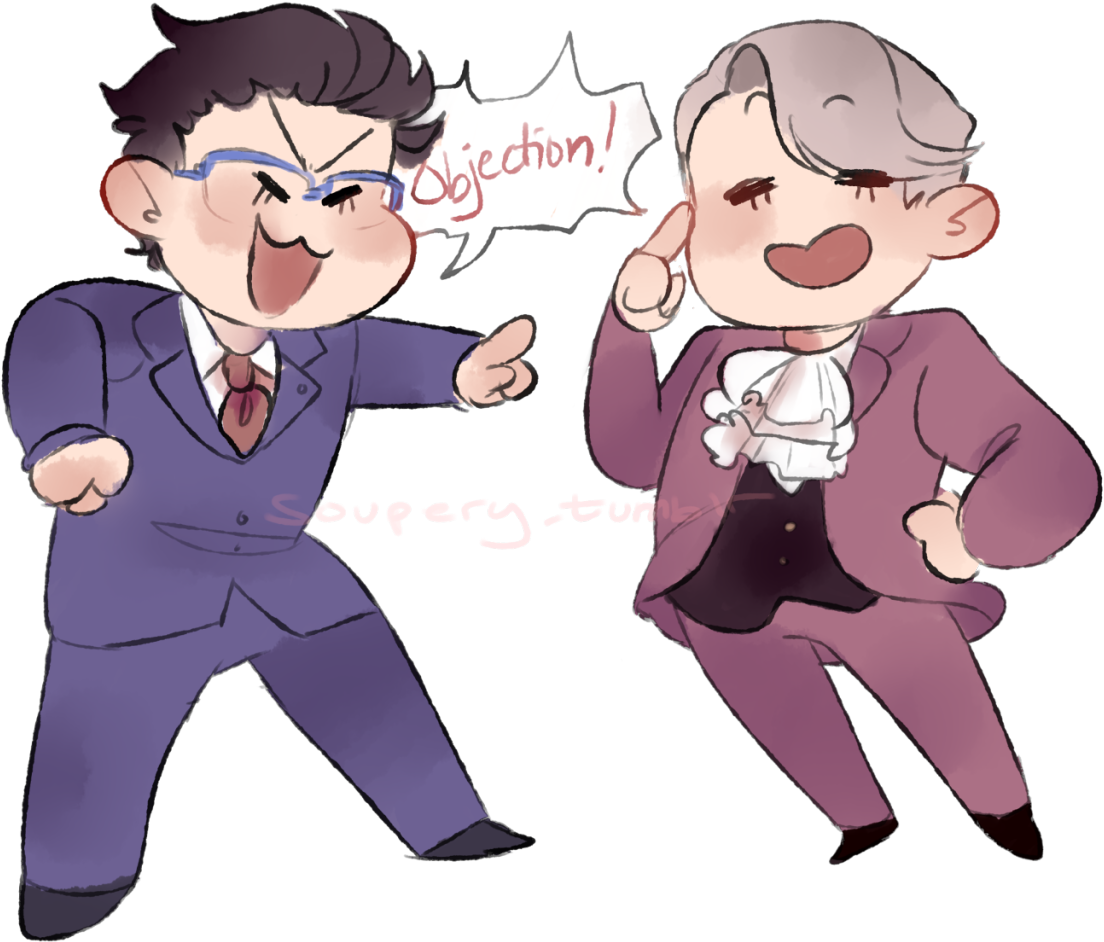 Ace Attorney Clipart Png - Yuri On Ice Ace Attorney (1280x1029), Png Download