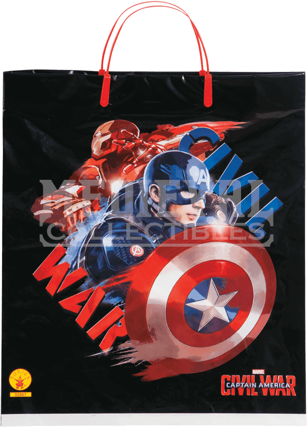 Marvel Civil War Trick Or Treat Bag - Captain America (850x850), Png Download