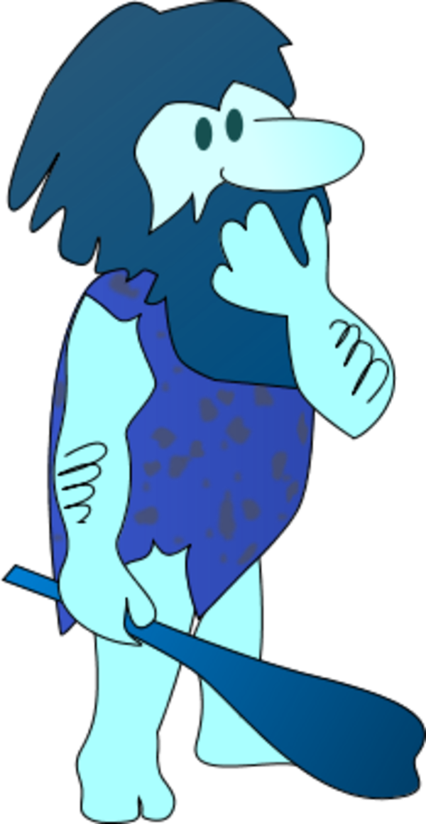 Vector Clip Art - Caveman Clipart (600x1159), Png Download