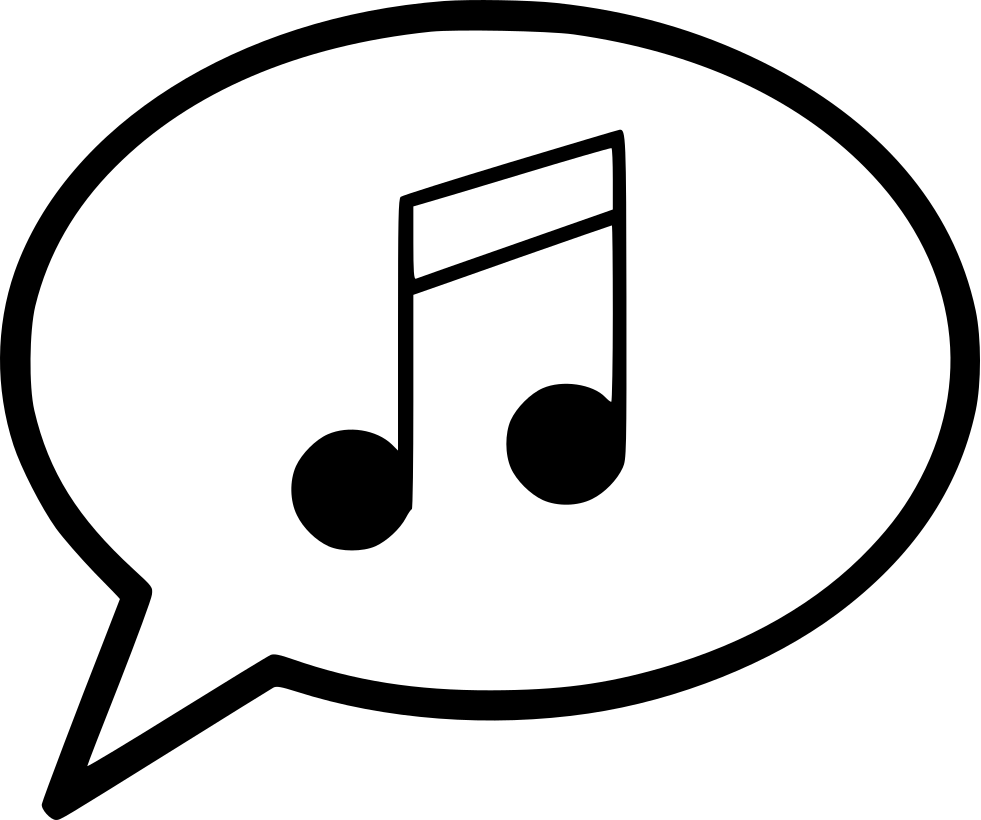 Bubble Message Musical Single Bar Note Comments - Circle (981x820), Png Download