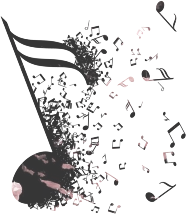 #notes #music #falling #flying #note #grey #pink - Diseños De Notas Musicales Png (1024x1024), Png Download