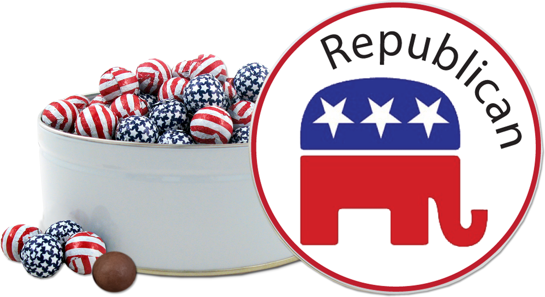 Republican Party Chocolate Tin™ With Patriotic Foiled - Republican Party (1800x1121), Png Download