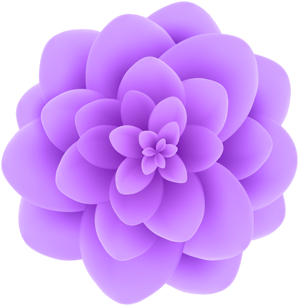 Deco Violet Flower Transparent Clip Art Image - Transparent Background Flower Clipart (587x600), Png Download