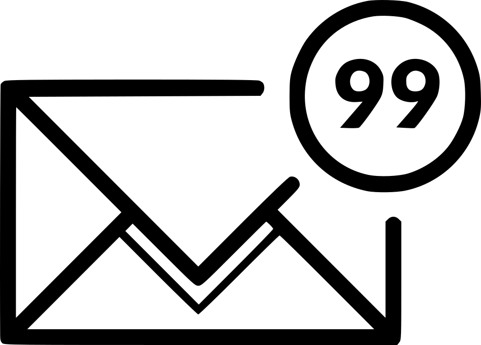 Png File - Email Icon Black And White Png (980x702), Png Download