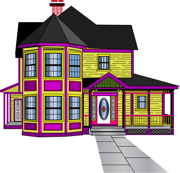 Old House Clipart Victorian - Beautiful House Clip Art (600x575), Png Download