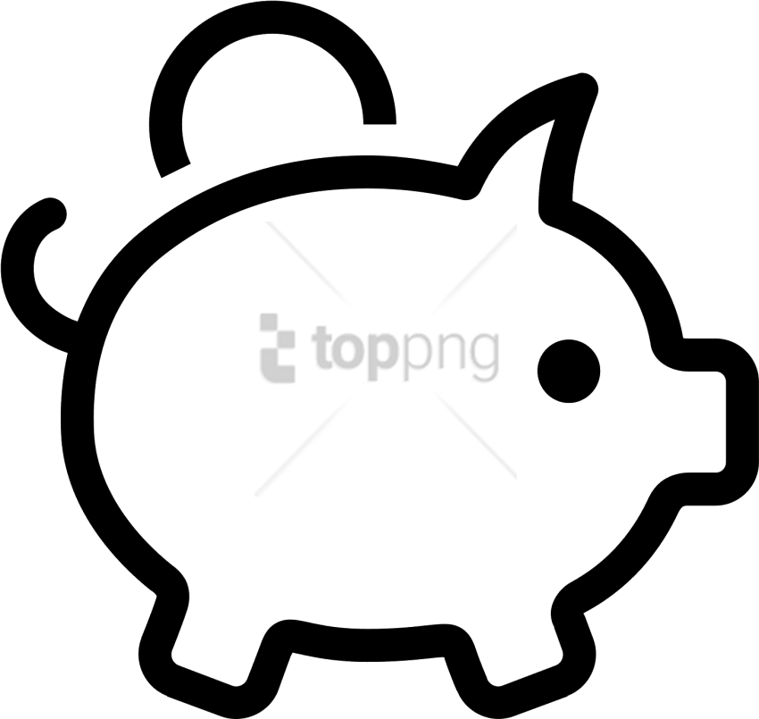 Free Png Money Box Icon - Piggy Bank White Transparent (850x805), Png Download