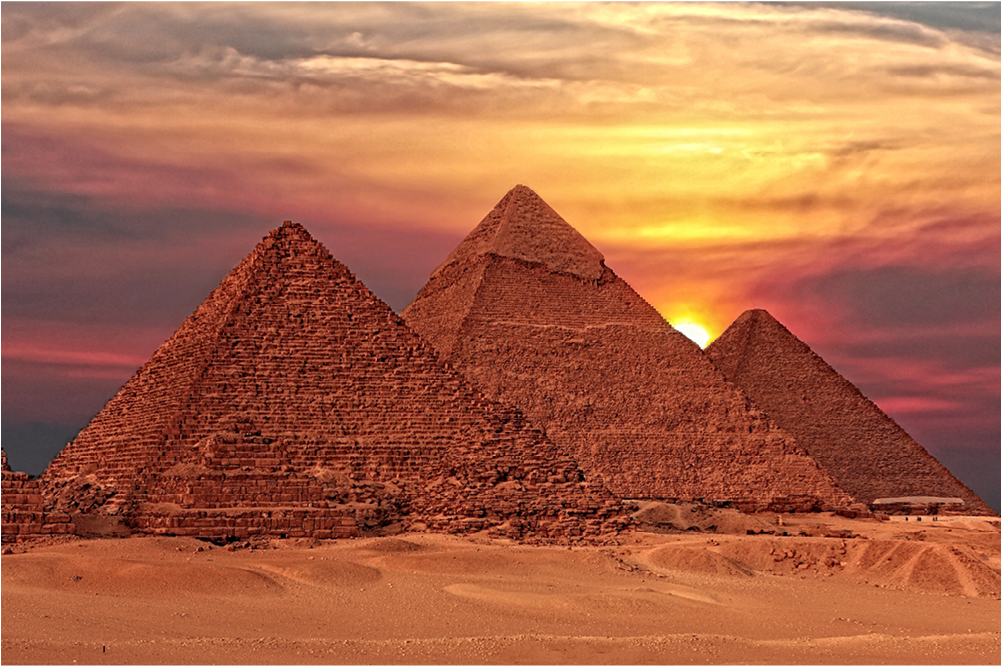 Egypt, Great Pyramids Of Giza - Great Pyramid Of Giza Painting (1000x1000), Png Download