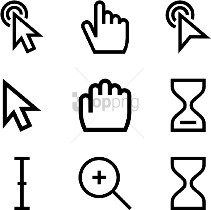 Free Png Mouse Icons Png Image With Transparent Background - Mouse Cursor Pixel Sprite (850x845), Png Download
