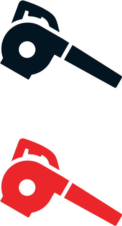 Landscape Clipart Leaf Blower - Leaf Blower Cartoon Png (458x916), Png Download