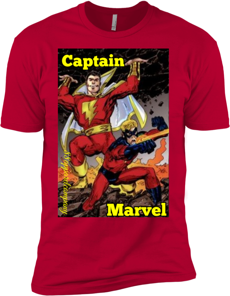 Captain Marvel Next Level Premium Short Sleeve T-shirt - Shirt (1155x1155), Png Download