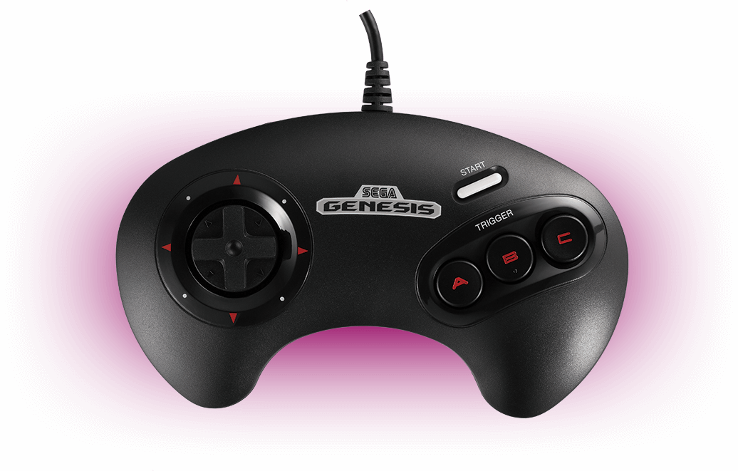 Genesis Wired Controller - Sega Genesis (1036x661), Png Download
