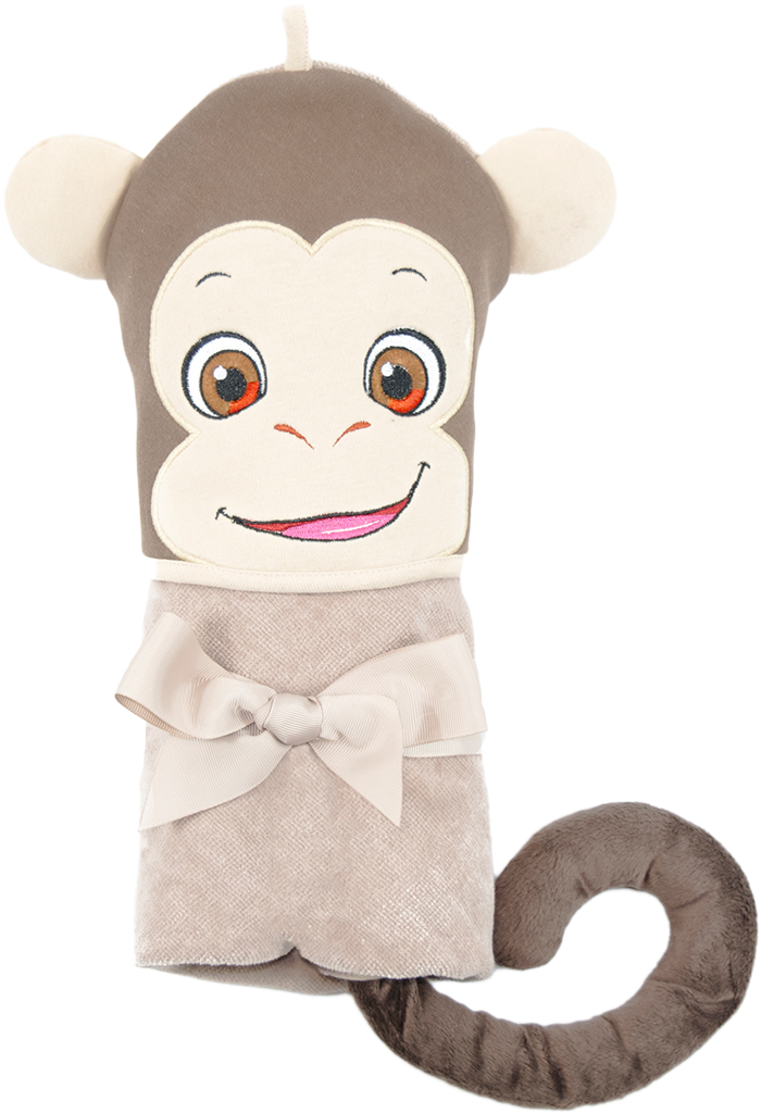 Bungaloo Monkey Cubbies Hooded Towel - Stuffed Toy (900x1200), Png Download