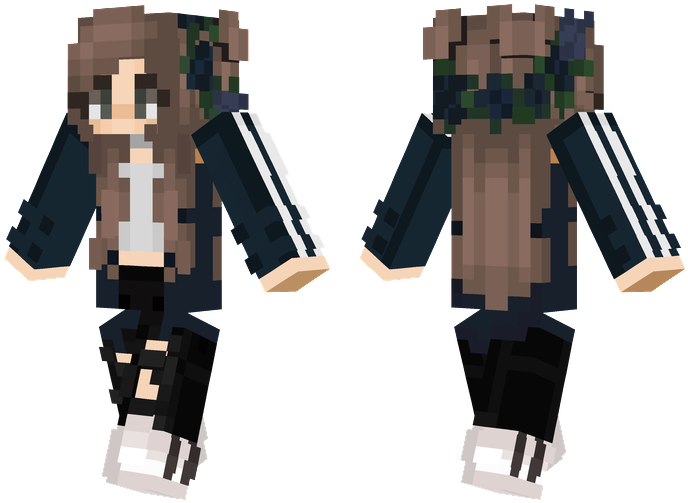 Adidas Girl - Green And Black Minecraft Skins (716x514), Png Download