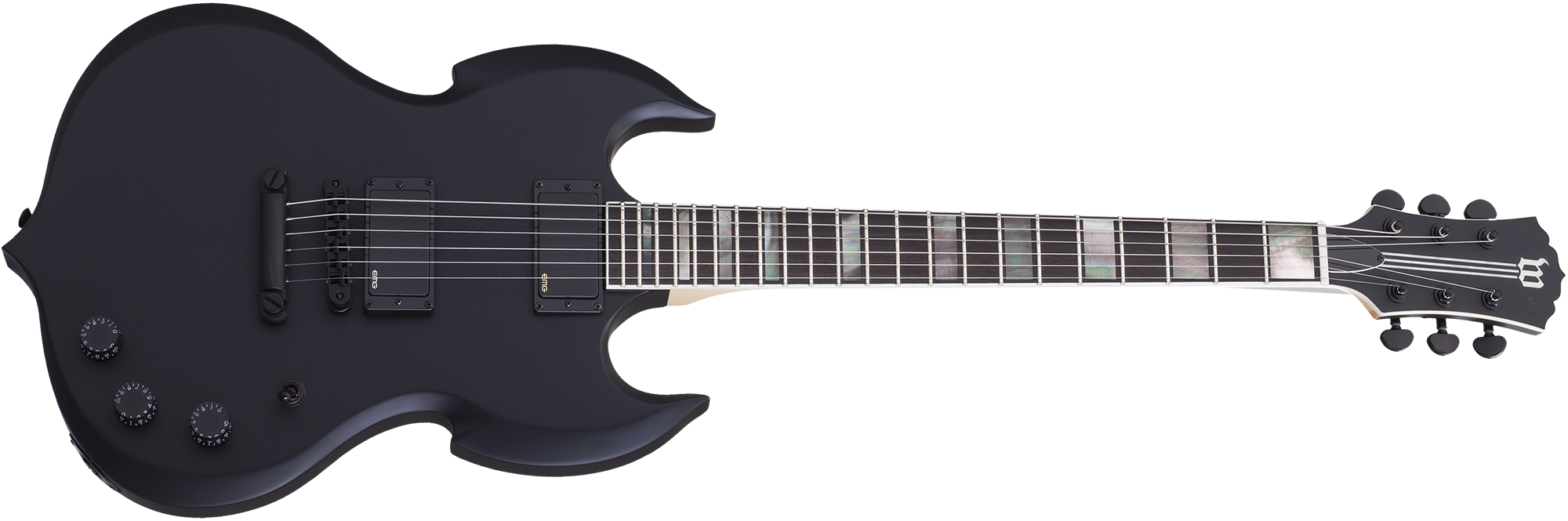 Wylde Audio Barbarian In Satin Black Sku - Esp Ltd Ec 401 Blk (2000x665), Png Download
