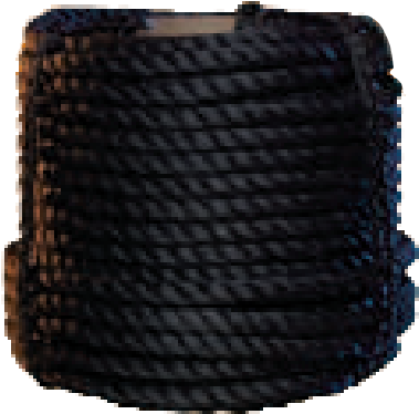 240 Foot Black Poly Rope Painter Line - Leather (654x567), Png Download