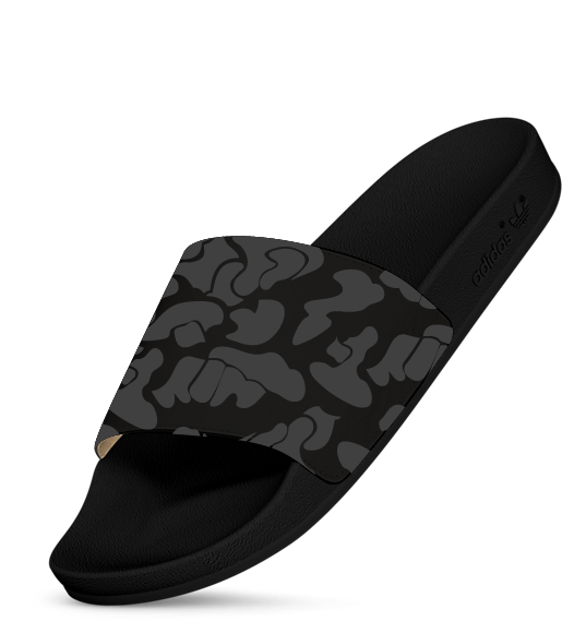 Slide Black Camo - Slip-on Shoe (600x635), Png Download