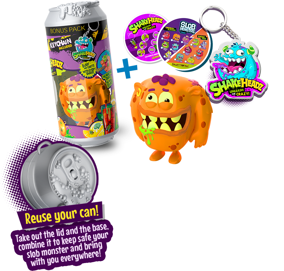 Meet The Shakeheadz Slob Monsters Gross And Gassy Monsters - Shake Headz Slob Monsters (977x984), Png Download
