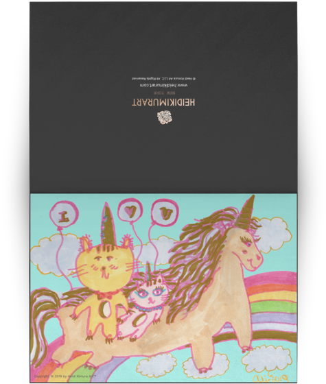 Unicorn With Kittens With "i Love You" Quotes In Balloons - Illustration (600x600), Png Download