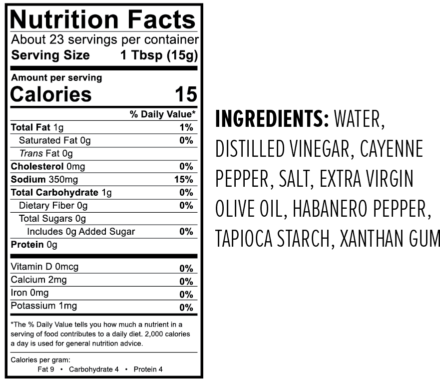 New Primal - Buffalo Sauce - 12 Oz - Nutrition Facts (966x833), Png Download