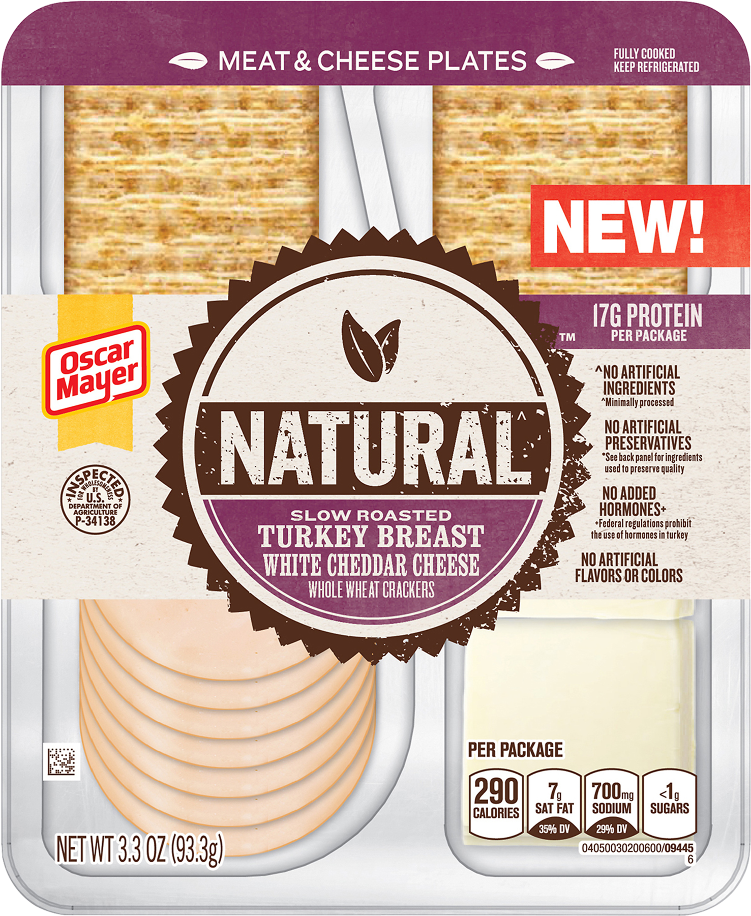 Natural Slow Roasted Turkey Breast, White Cheddar Cheese - Oscar Mayer Natural Plates (1800x1800), Png Download