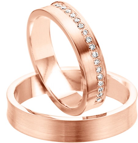 Wedding Ring In Red And White Gold Of 585 Assay Value - Wedding Ring (616x665), Png Download