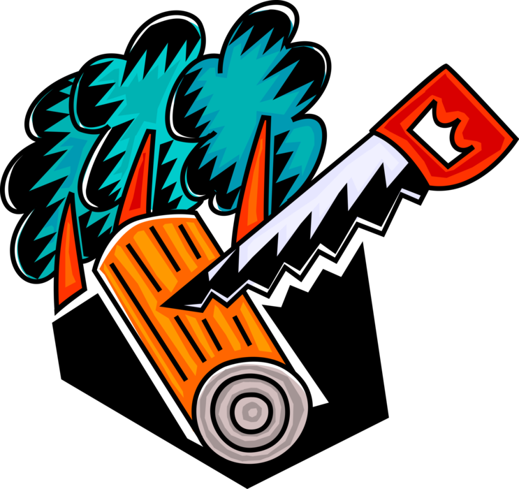 Vector Illustration Of Forestry And Logging Industry (743x700), Png Download