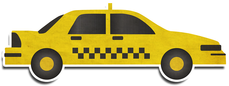 Taxi Cab Png Transparent Images - Taxi Cab Clipart (960x372), Png Download