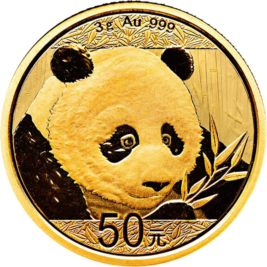2018 Chinese Panda 3g Gold Coin - China Panda Coin 2018 (900x900), Png Download