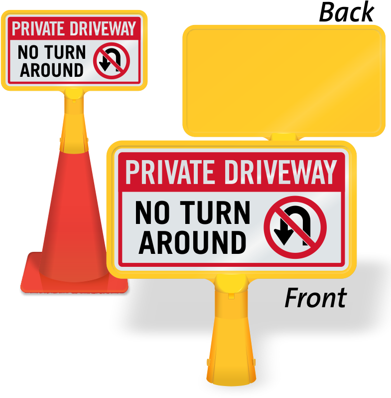 Coneboss Sign - U Turn Sign (800x800), Png Download