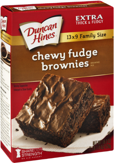 Duncan Hines Extra Thick & Fudgy Brownie Mix Chewy - Duncan Hines Chewy Fudge Brownies (600x600), Png Download