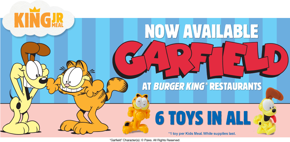 Burger King Crown Nuggets Download - Garfield (1000x550), Png Download