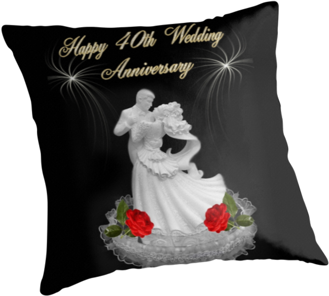 ~happy 40th Wedding Anniversary~jean & Bob ~ Hugs And - Throw Pillow (875x875), Png Download