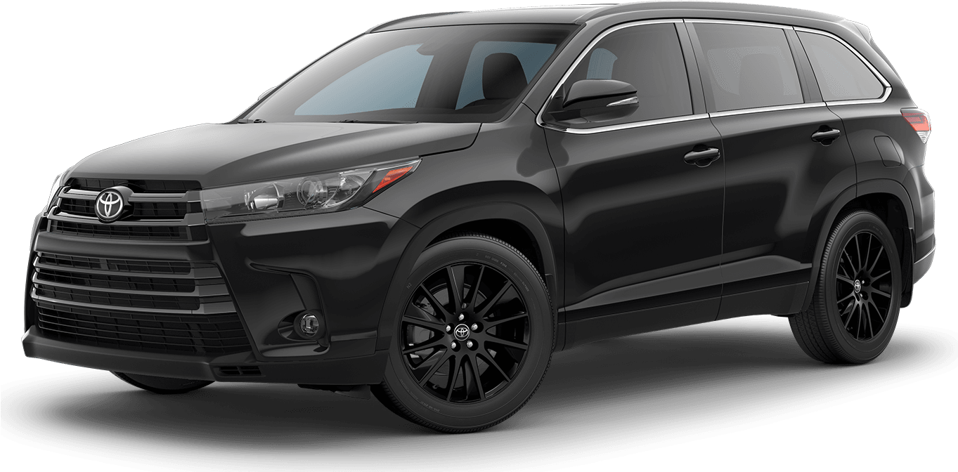 Toyota Highlander - 2018 Toyota Highlander Black (1362x811), Png Download