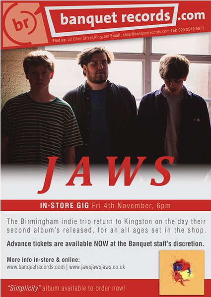 Jaws Friday 4th November At Banquet Records, - Jaws Band 2017 (598x598), Png Download