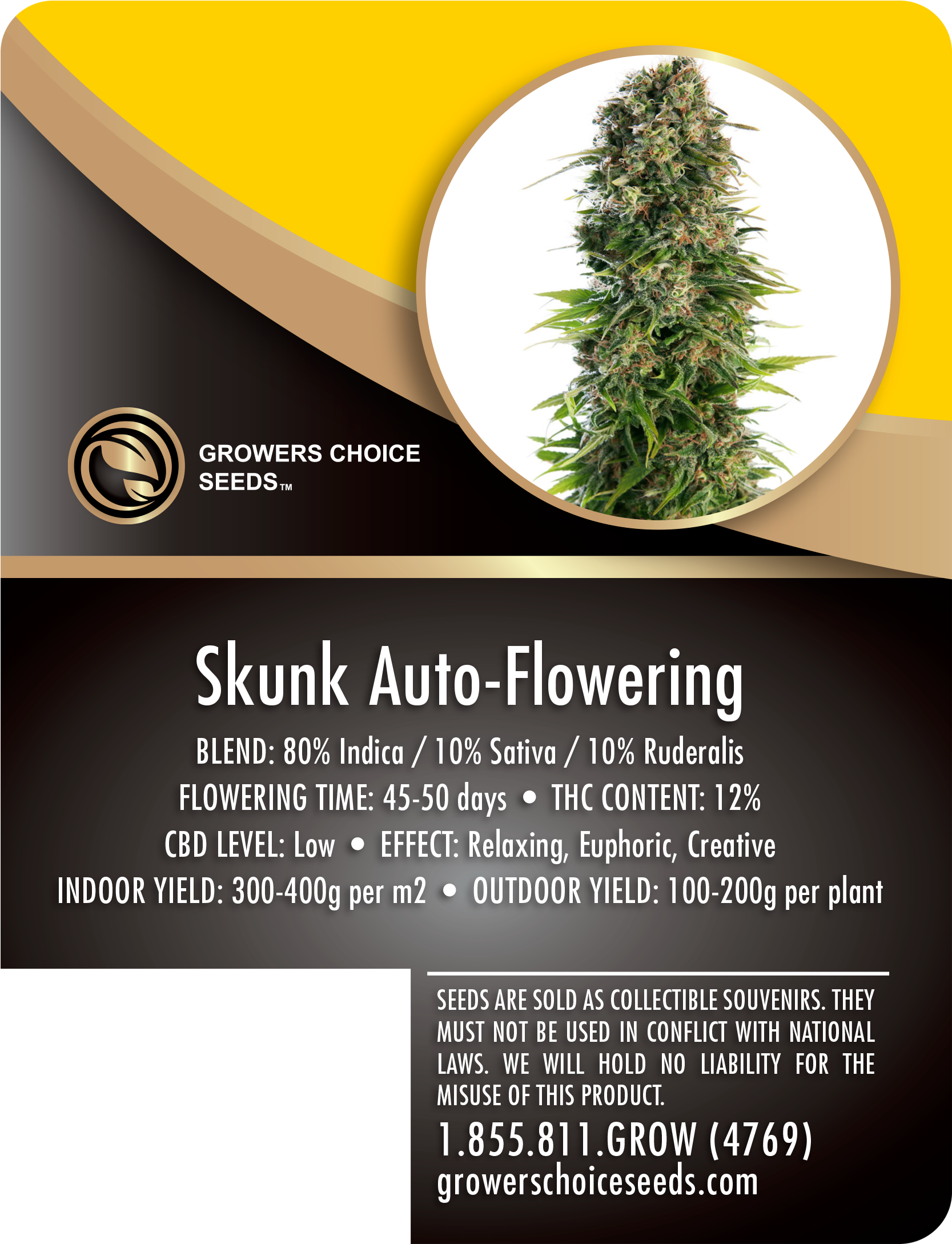 Home » Products » Skunk Auto-flowering Feminized Cannabis - Sour Kush Autoflower (1919x2505), Png Download