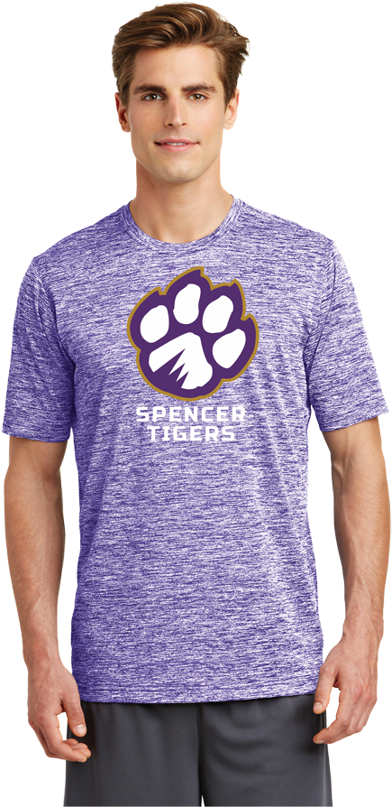 Adult Electric Heather T Shirt - Sport Tek St390 Posicharge Electric Heather Tee Men's (600x900), Png Download