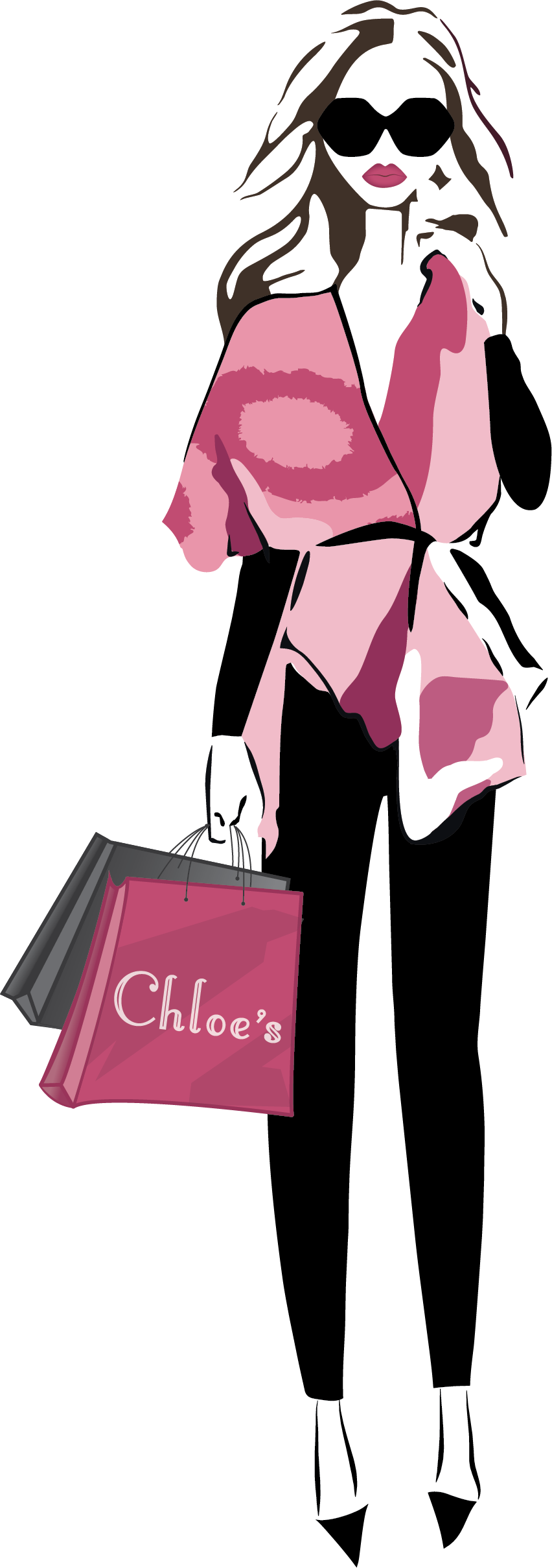 Chloe's Shopping Girl (852x2418), Png Download