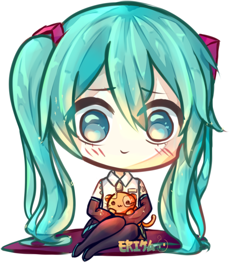 Hatsune Miku Clipart Hastune - Anime Kawaii Miku Hatsune (894x894), Png Download