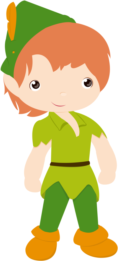 Cute Peter Pan Clipart (400x883), Png Download