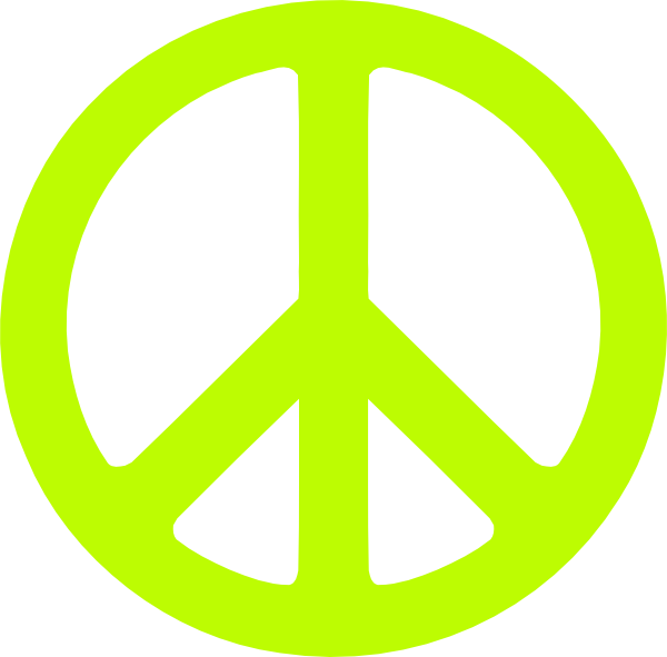 Neon Green Peace Sign (600x591), Png Download
