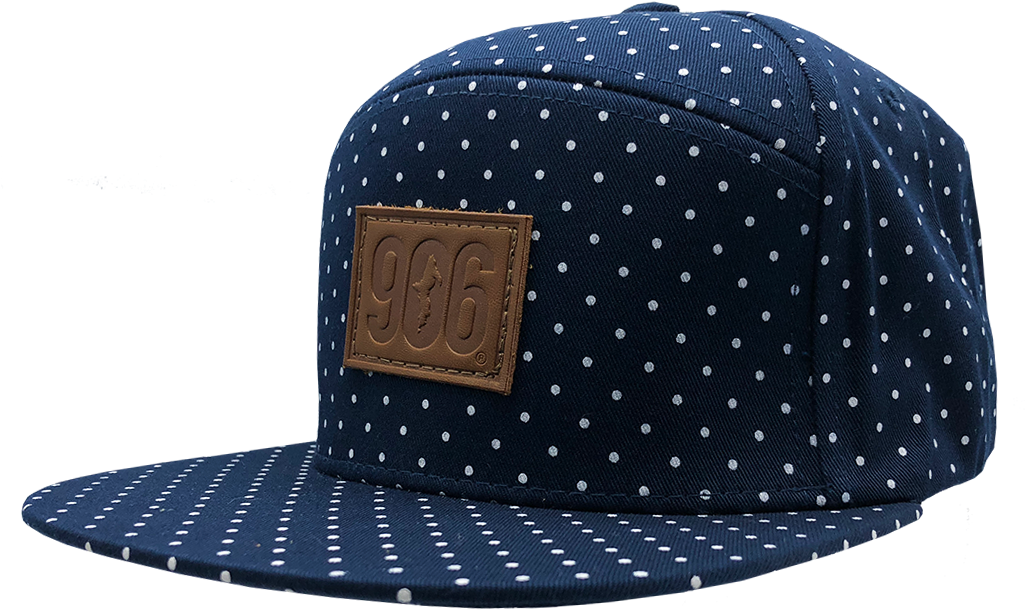 "906 Patch" Navy W/ White Polka Dot Hybrid Strapback - Baseball Cap (1024x1024), Png Download
