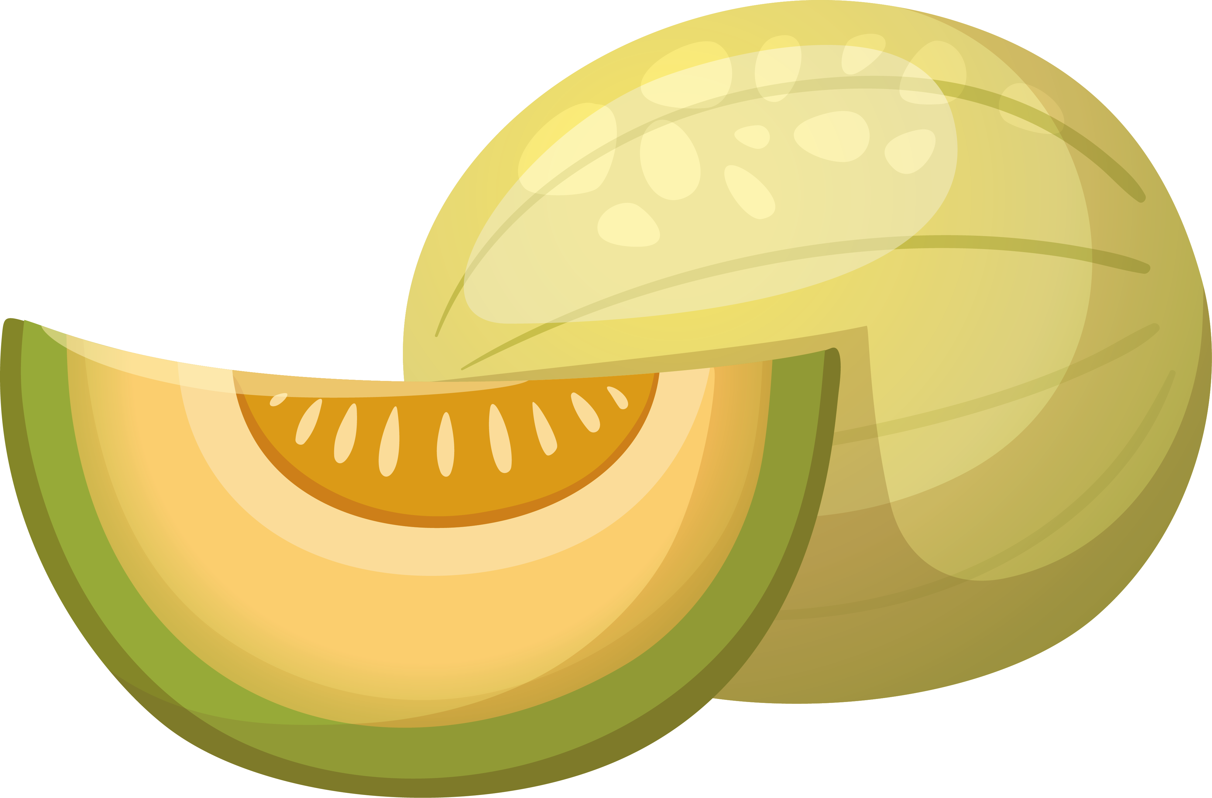 Vector Hami Fruit Fruits And Vegetables Transprent - Cartoon Honeydew Png (3989x2627), Png Download