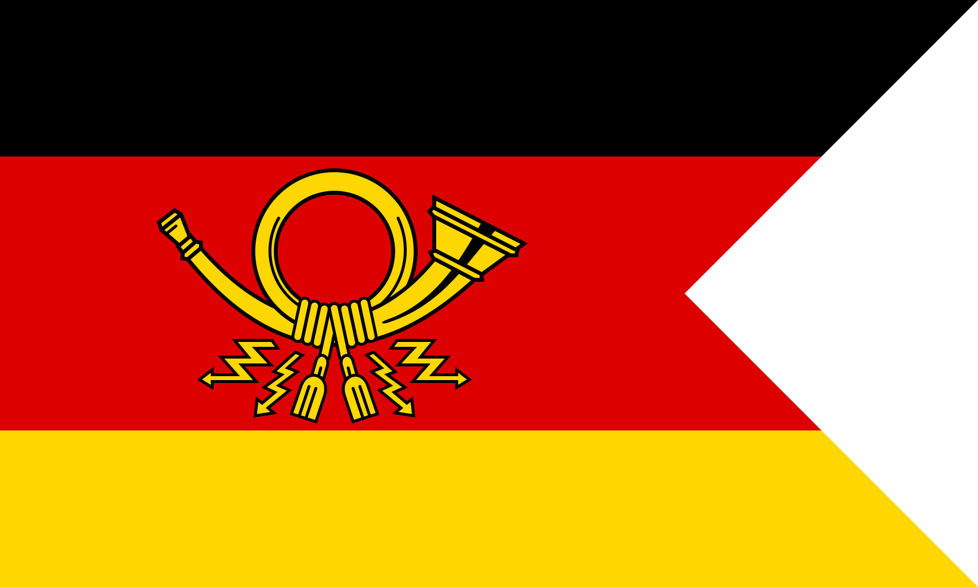 Germany National German Flag Colours Black Yellow Red - West Germany Flag 1950 (2000x1200), Png Download