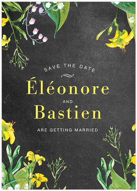 Invitation Mariage Personnalise Chanmpetre Jaune Muguet - Save The Date Green And Yellow (700x700), Png Download