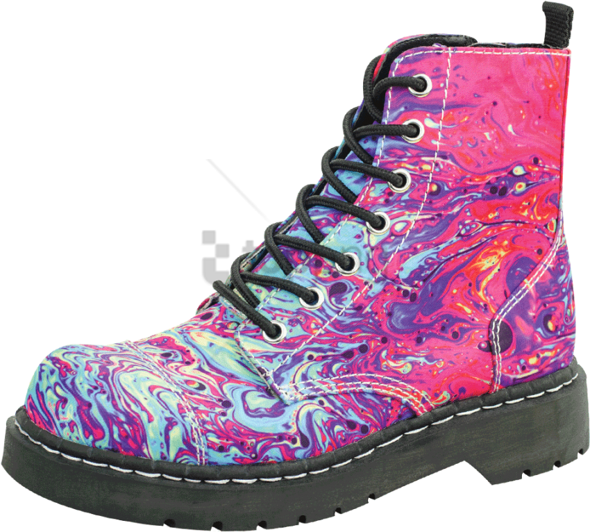 Free Png Download Mix Paint Print 7 Eye Vegan Combat - Steel-toe Boot (850x766), Png Download