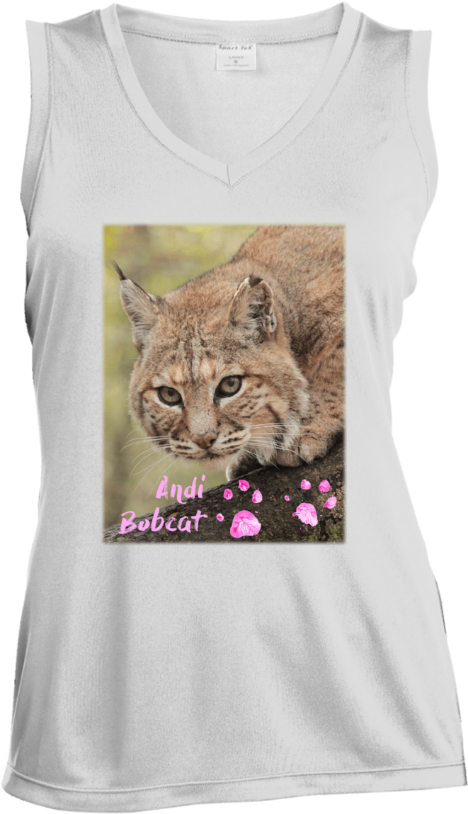 Andi Bobcat Paw Prints Ladies' Sleeveless Moisture - T-shirt (1155x1155), Png Download