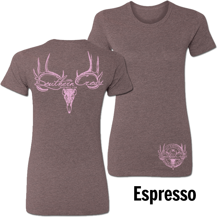 Deer Skull Logo Espresso Large, T-shirts - Active Shirt (750x750), Png Download