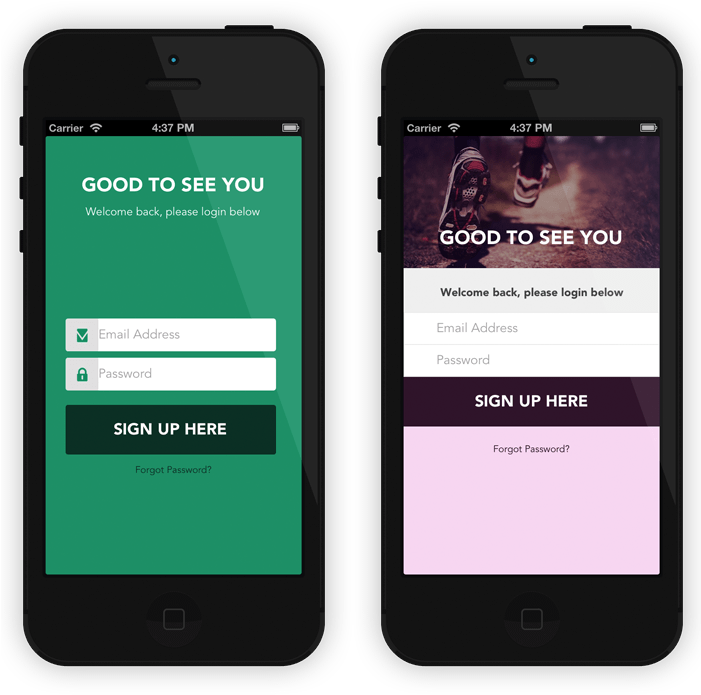 Ios Ui Design Patterns Ios Flat Design Ui Patterns - Flat Design Login App (700x776), Png Download