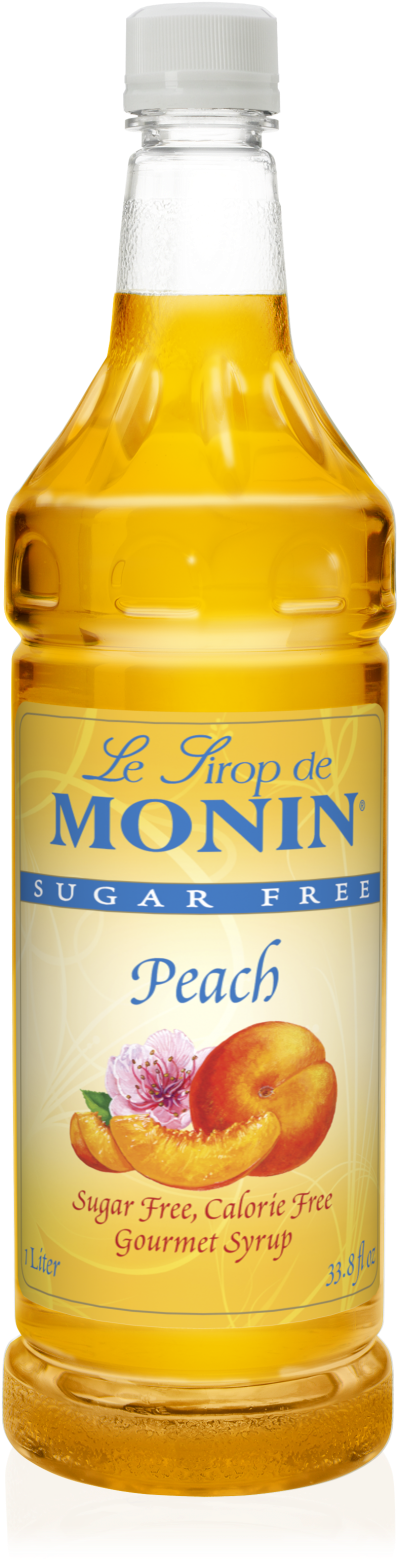 1l Sugar Free Peach Syrup - Monin Vanilla Syrup 1l (784x1568), Png Download